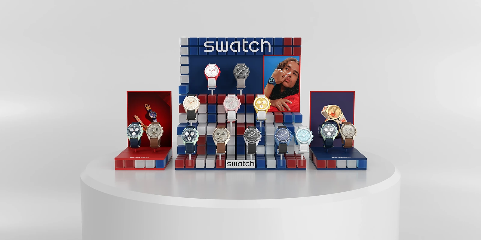 Swatch, présentoir de marque par DraftC, vue 2